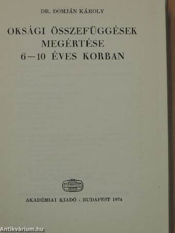 Oksági összefüggések megértése 6-10 éves korban