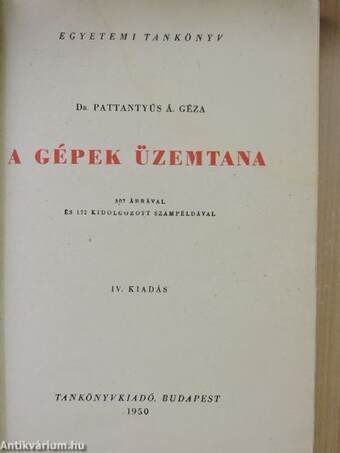 A gépek üzemtana