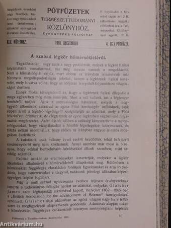 Pótfüzetek a Természettudományi Közlönyhöz 1909/1-4., 1910-1913. (nem teljes évfolyamok)