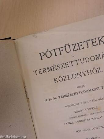 Pótfüzetek a Természettudományi Közlönyhöz 1909/1-4., 1910-1913. (nem teljes évfolyamok)