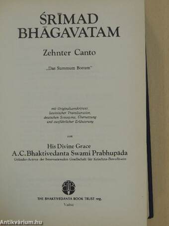 Srímad Bhágavatam - Zehnter Canto Erster Teil