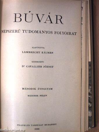 Búvár 1936. január-december