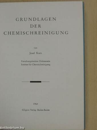 Grundlagen der Chemischreinigung