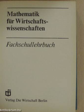 Mathematik für Wirtschaftswissenschaften