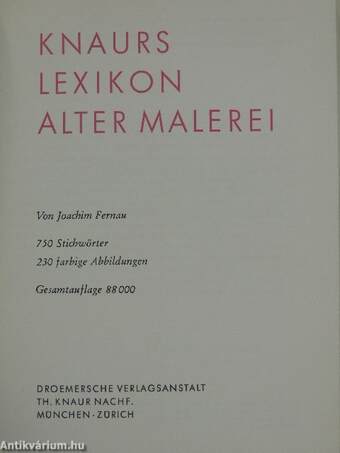 Knaurs Lexikon Alter Malerei