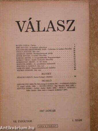 Válasz 1947. január