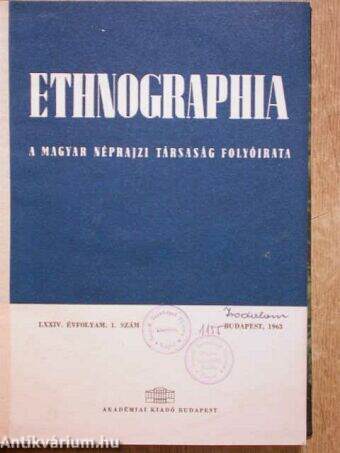 Ethnographia 1963/1-4.