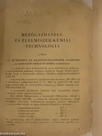 Szerves kémiai technológia II.