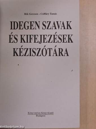 Idegen szavak és kifejezések kéziszótára