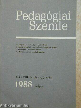 Pedagógiai Szemle 1988. május