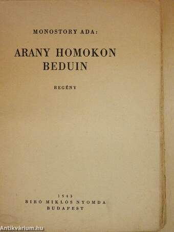 Arany homokon beduin/Üvegkalitka