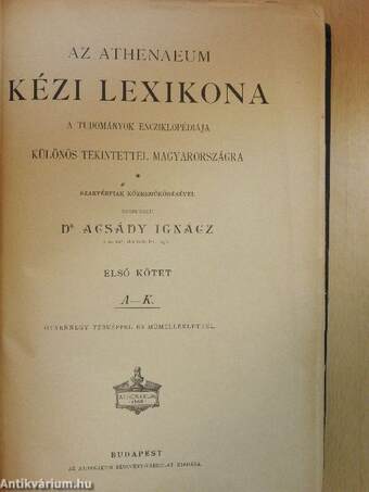 Az Athenaeum Kézi Lexikona I-II.