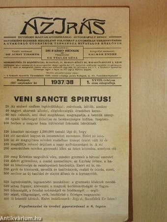 Az Irás 1937. szeptember-1938. június/Az Irás egységes magyar gyorsírással autografált része 1937. szeptember-1938. június