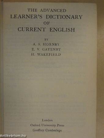 The advanced learner's dictionary of current english