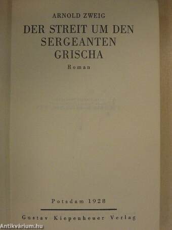 Der Streit um den Sergeanten Grischa