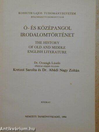 Ó- és középangol irodalomtörténet