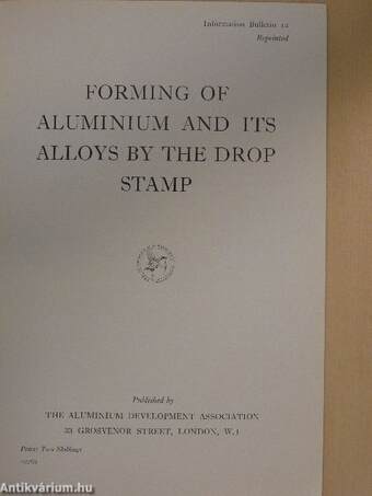 Forming of aluminium and its alloys by the drop stamp