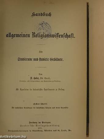 Handbuch der allgemeinen Religionswissenschaft 1-2. (gótbetűs)