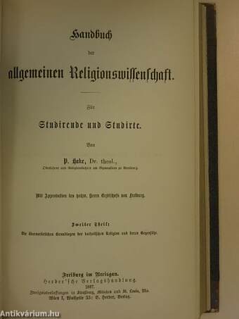 Handbuch der allgemeinen Religionswissenschaft 1-2. (gótbetűs)