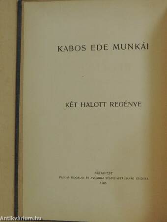 Két halott regénye