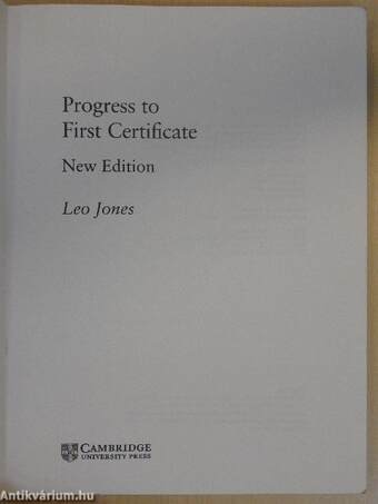 Progress to First Certificate