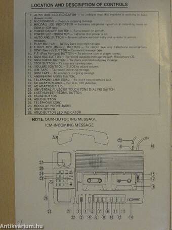 Microprocessor IC. Telephone Answering System with Remote Control Beeper