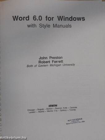 Word 6.0 for Windows with Style Manuals