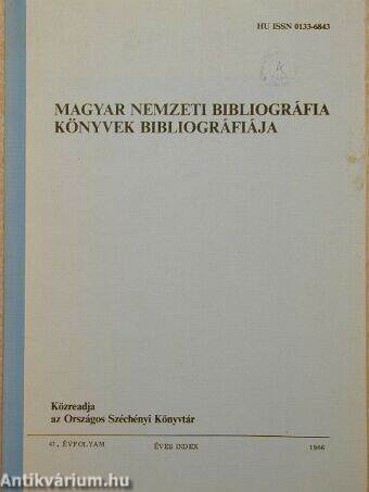 Magyar Nemzeti Bibliográfia 1986. (éves index)