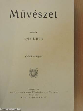 Művészet 1906. (nem teljes évfolyam)