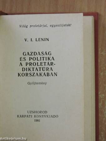 Gazdaság és politika a proletárdiktatúra korszakában