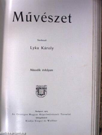 Művészet 1902-1903. (nem teljes évfolyamok)