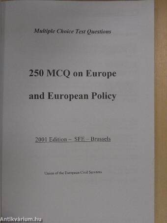 250 MCQ on Europe and European Policy