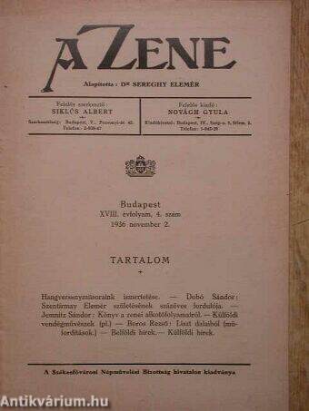 A Zene 1936. november 2.