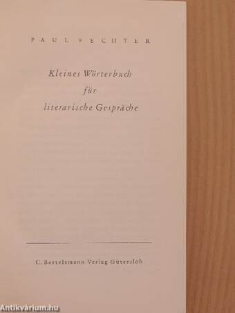 Kleines Wörterbuch für literarische Gespräche