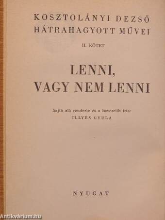 Lenni, vagy nem lenni