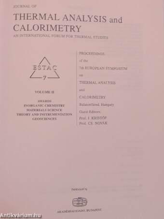 Proceedings of the 7th European Symposium on Thermal Analysis and Calorimetry II. (töredék)