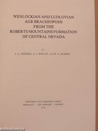 Wenlockian and Ludlovian age Brachiopods from the Roberts Mountains formation of Central Nevada