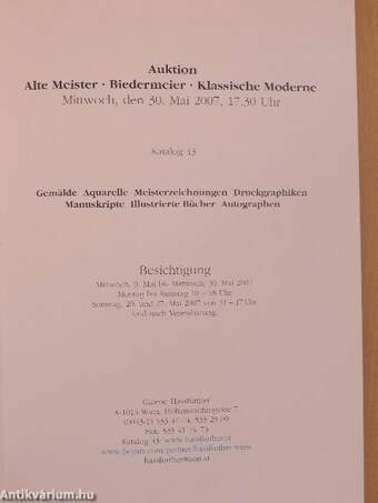 Hassfurther Auktion Alte Meister, Biedermeier, Klassische Moderne