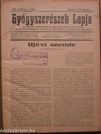 Gyógyszerészek Lapja 1935. január-december