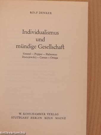 Individualismus und mündige Gesellschaft