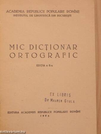 Mic dictionar ortografic