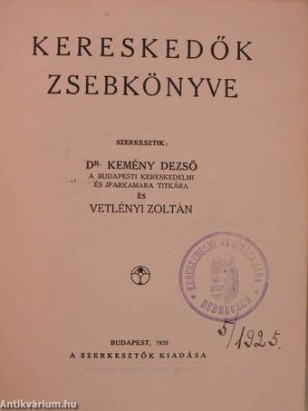 Kereskedők zsebkönyve