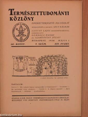 Természettudományi Közlöny 1928. május 1.