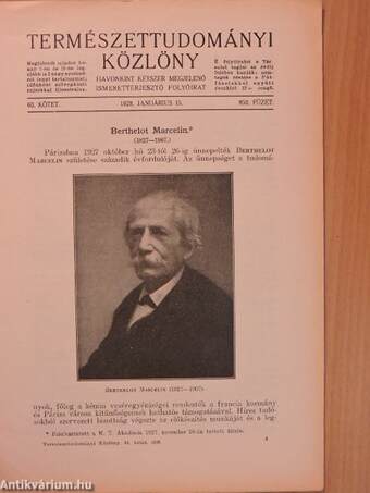 Természettudományi Közlöny 1928. januárius 15.