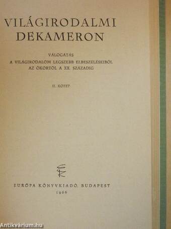 Világirodalmi Dekameron II. (töredék)