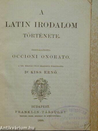 A latin irodalom története
