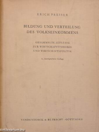 Bildung und Verteilung des Volkseinkommens