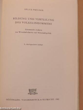 Bildung und Verteilung des Volkseinkommens