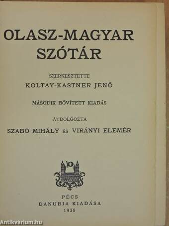 Olasz-magyar szótár/magyar-olasz szótár I-II.