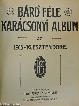 Bárd' féle karácsonyi album az 1915-16. esztendőre